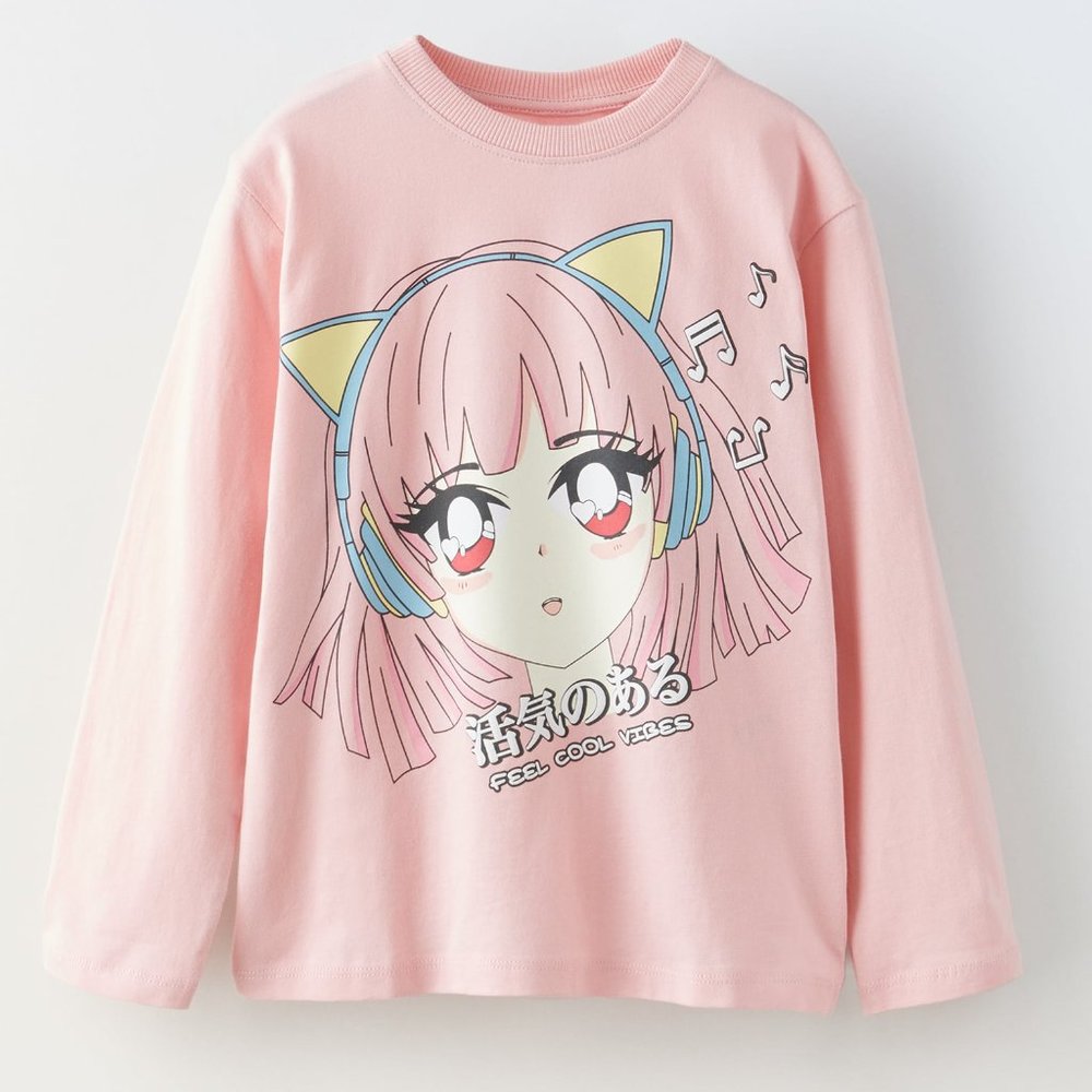 ZARA GIRLS ANIME T-SHIRT Size 11-12 years old